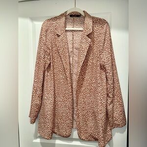 Stylish Brown Patterned Women's Blazer